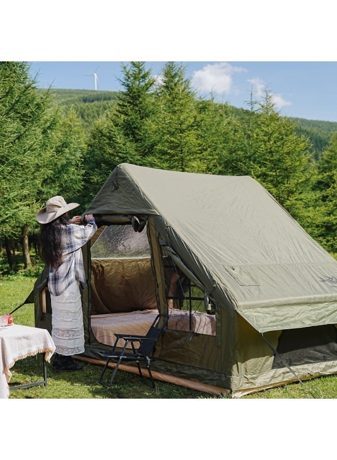 Pakicetus Inflatable camping tent suitable for 4-6 people，outdoor，with windows，portable water-resistant camping tent，all-season waterproof/windproof/insulation self-supporting air tents，carpa inflable，haven tent，comes with a simple and portable storage bag - Image 2